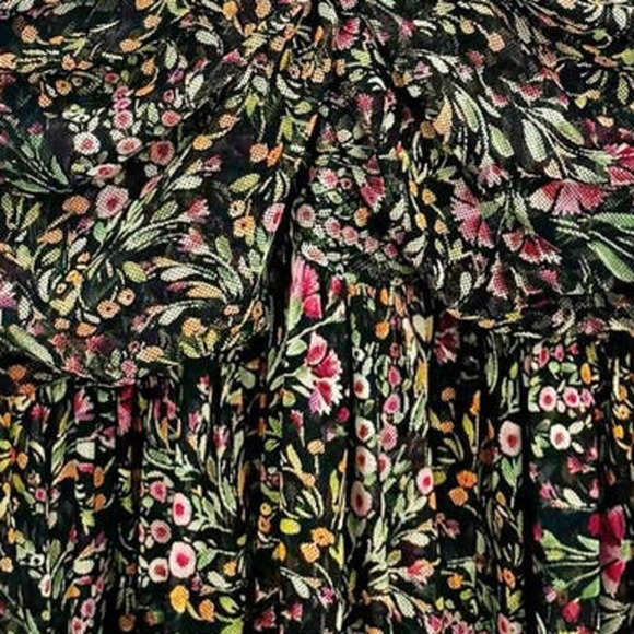 MISA Rebecca Floral-Printed Chiffon Maxi Dress Spring Bouquet Mesh Size M NWT - Picture 8 of 12